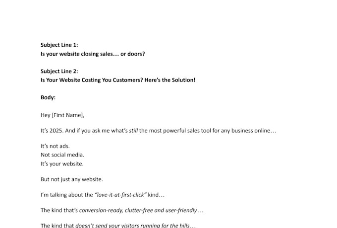 write persuasive sales emails and cold email sequences as your email copywriter